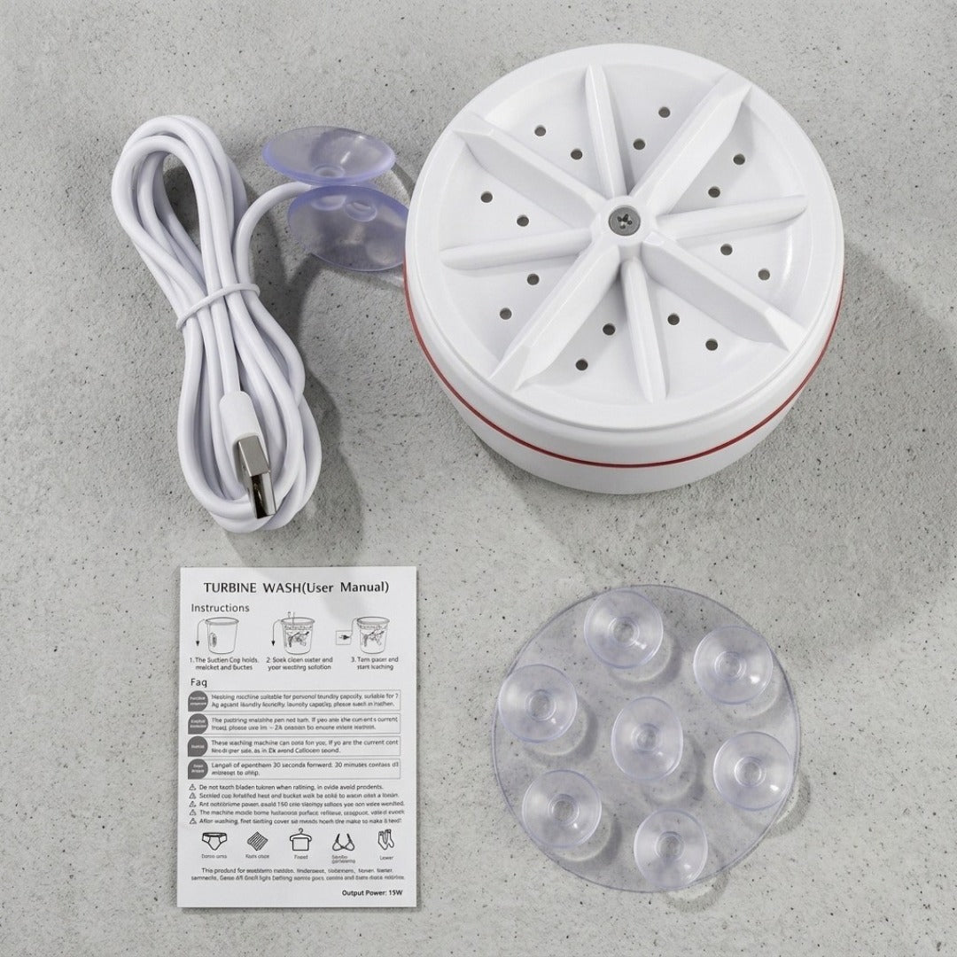 3 In 1 Portable Mini Ultrasonic Turbine Washing Machine