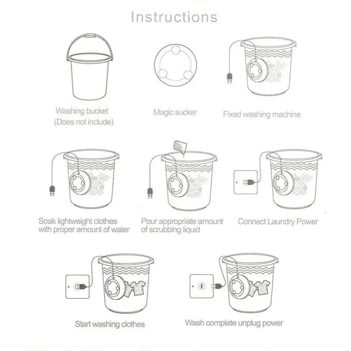 3 In 1 Portable Mini Ultrasonic Turbine Washing Machine